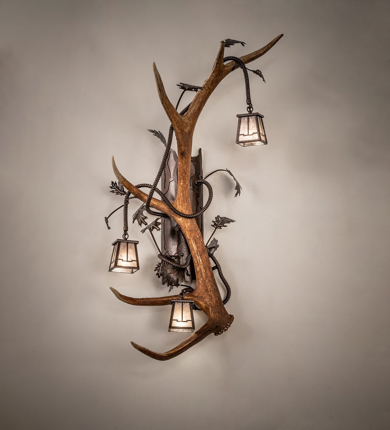 Meyda Tiffany 266426 Three Light Wall Sconce, Copper Vein