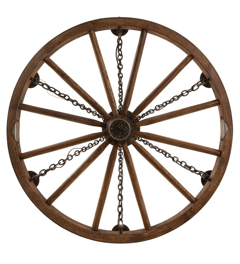 Meyda Tiffany 266690 Six Light Chandelier, Wrought Iron/ Dark Walnut