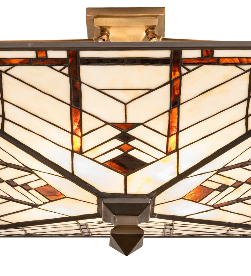 Meyda Tiffany 267072 Four Light Semi-Flushmount, Antique Copper