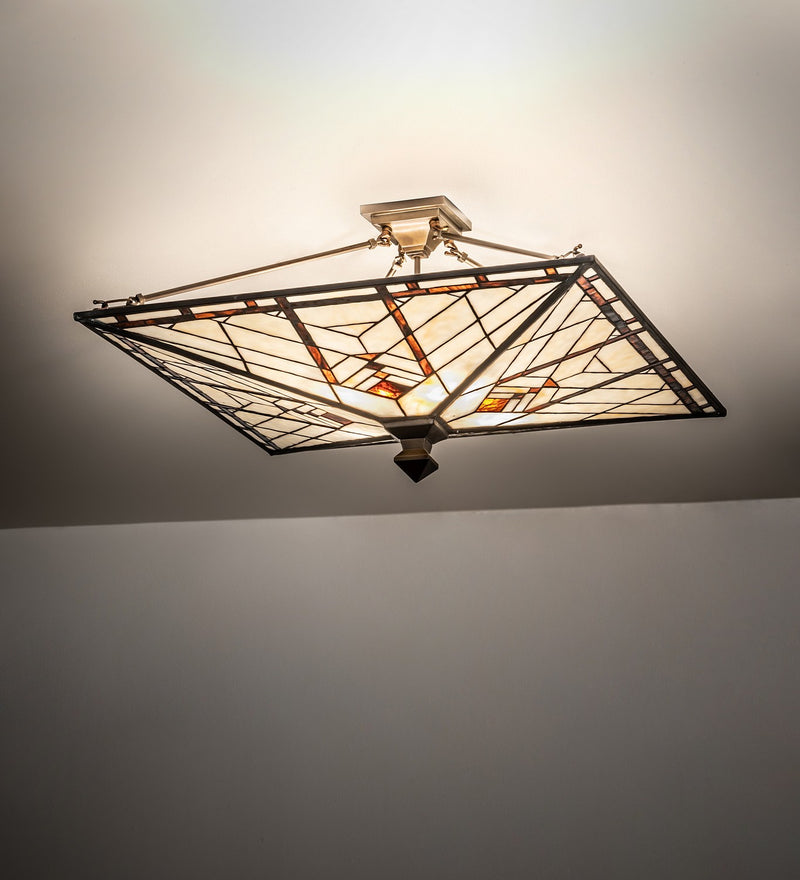 Meyda Tiffany 267072 Four Light Semi-Flushmount, Antique Copper