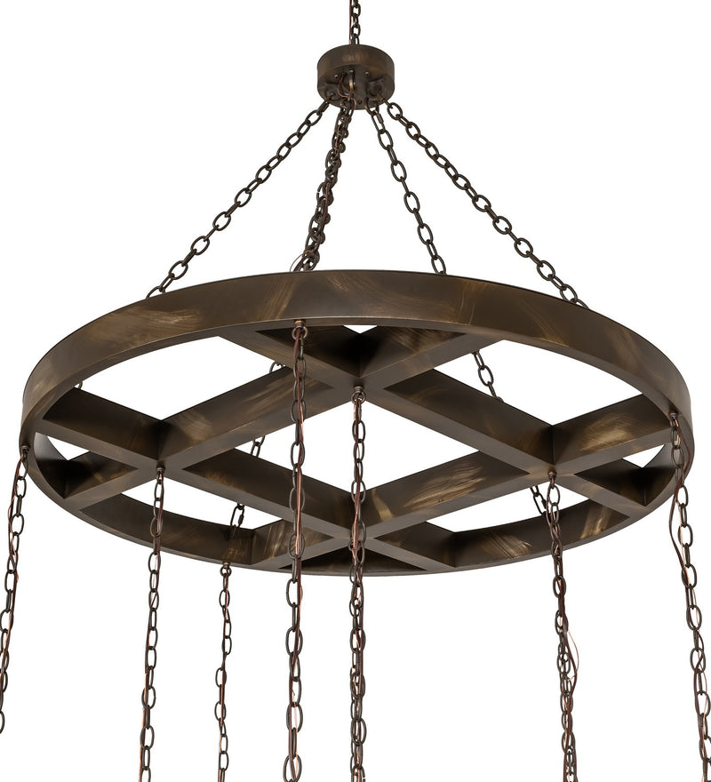 Meyda Tiffany 267316 Nine Light Pendant, Antique Brass Matte