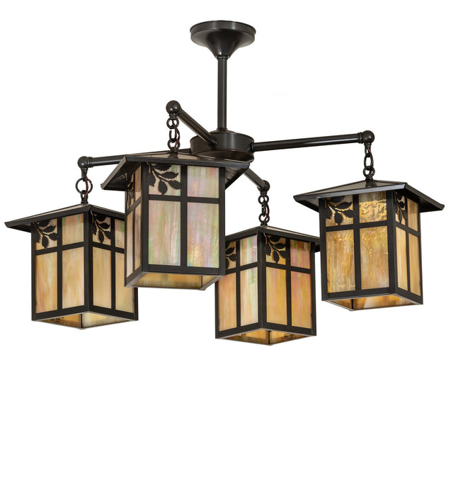 Meyda Tiffany 267995 Four Light Chandelier, Craftsman Brown