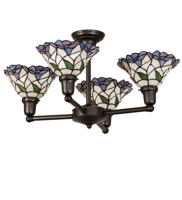 Meyda Tiffany 269466 Four Light Chandelier, Craftsman Brown
