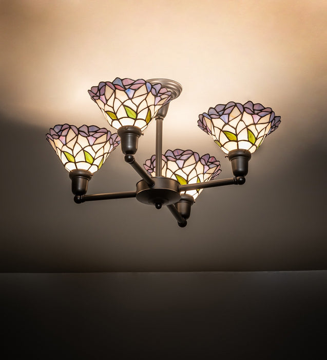 Meyda Tiffany 269466 Four Light Chandelier, Craftsman Brown