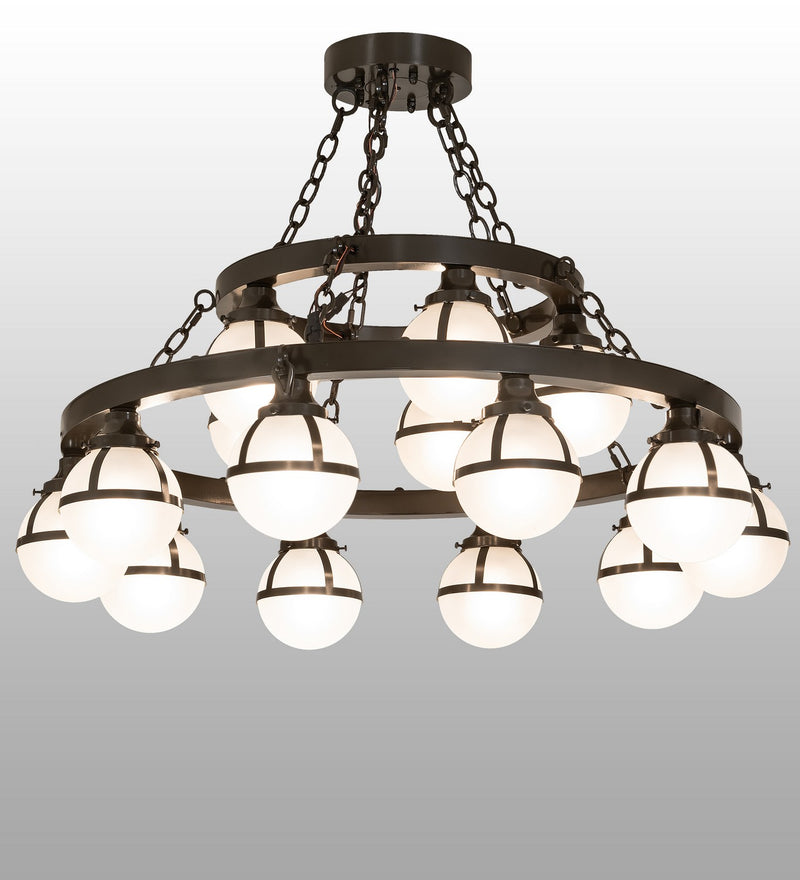 Meyda Tiffany 270232 15 Light Chandelier, Castle Bronze Exterior