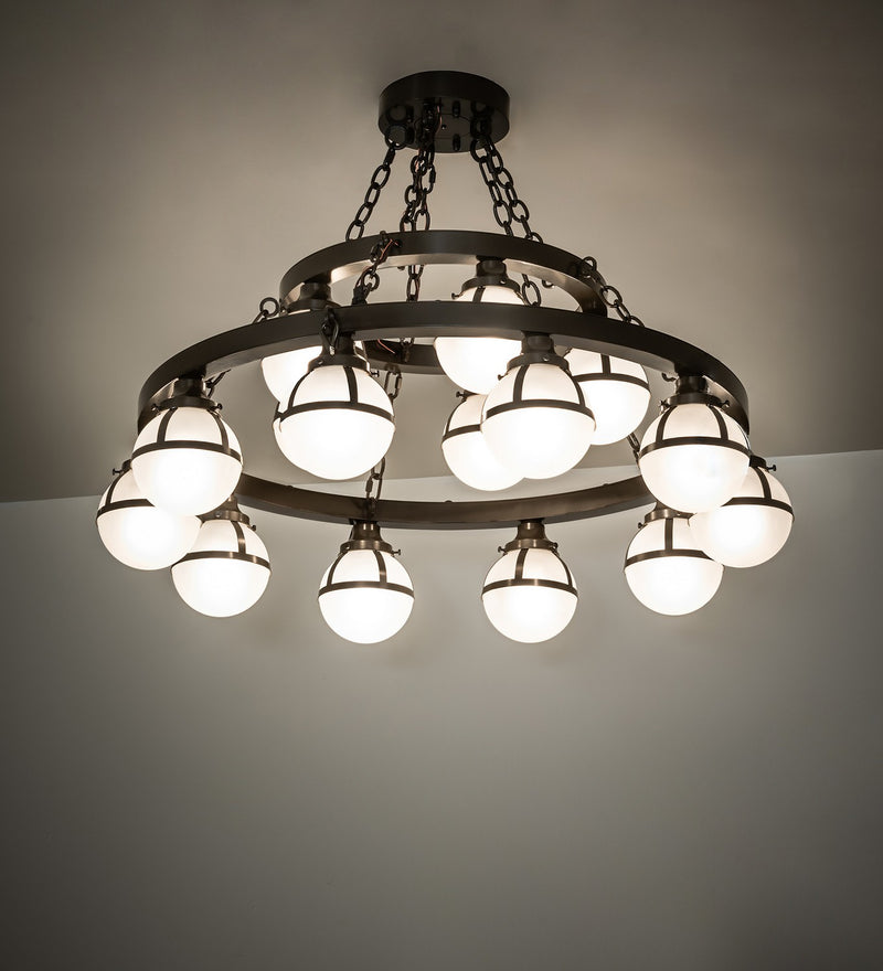 Meyda Tiffany 270232 15 Light Chandelier, Castle Bronze Exterior