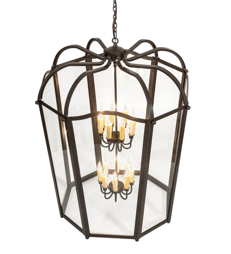 Meyda Tiffany 270313 16 Light Pendant, Bronze Over Textured Black