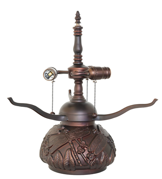 Meyda Tiffany 270673 Three Light Table Lamp, Antique,Mahogany Bronze