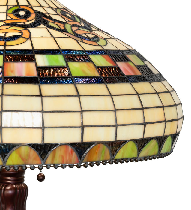 Meyda Tiffany 65469 Three Light Table Lamp, Mahogany Bronze