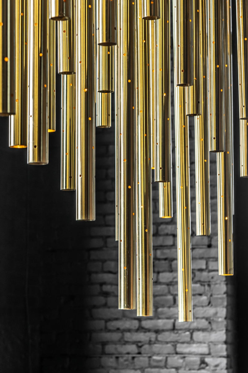 Meyda Tiffany 261998 LED Pendant, Polished Brass & Solar Black