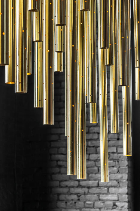Meyda Tiffany 261998 LED Pendant, Polished Brass & Solar Black