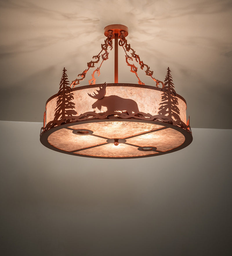 Meyda Tiffany 267438 Six Light Pendant, Pearl Copper