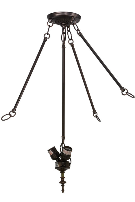 Meyda Tiffany 269544 Three Light Semi-Flushmount, Mahogany Bronze