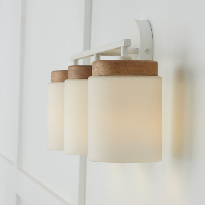 Capital Lighting 150931LT-547 Three Light Vanity, Light Wood and White