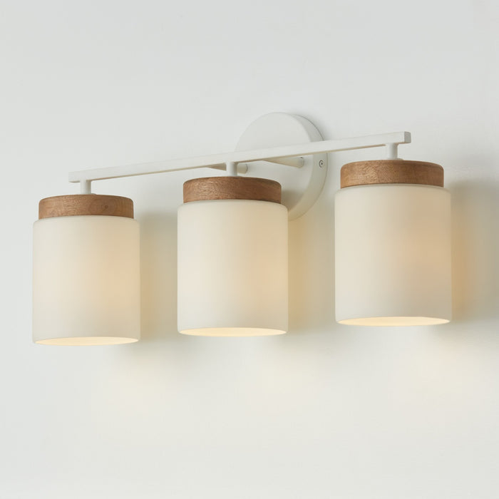 Capital Lighting 150931LT-547 Three Light Vanity, Light Wood and White