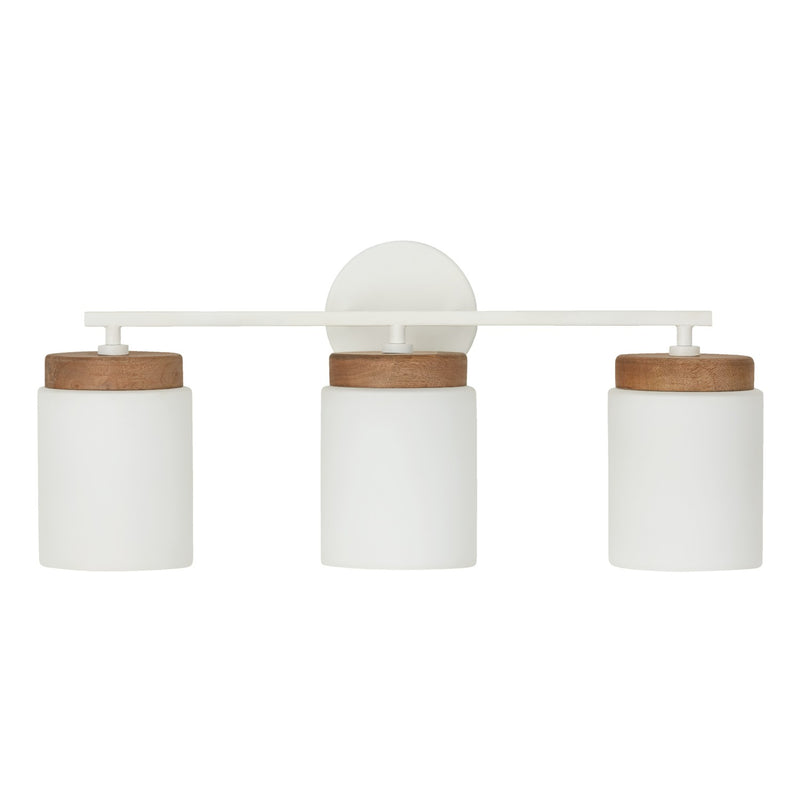 Capital Lighting 150931LT-547 Three Light Vanity, Light Wood and White
