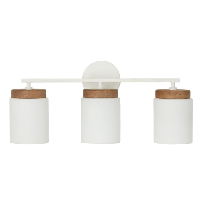Capital Lighting 150931LT-547 Three Light Vanity, Light Wood and White