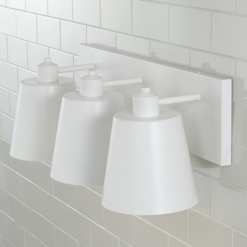 Capital Lighting 151331WE Three Light Vanity, Matte White