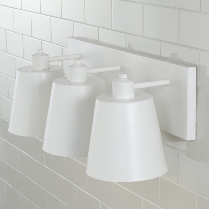 Capital Lighting 151331WE Three Light Vanity, Matte White