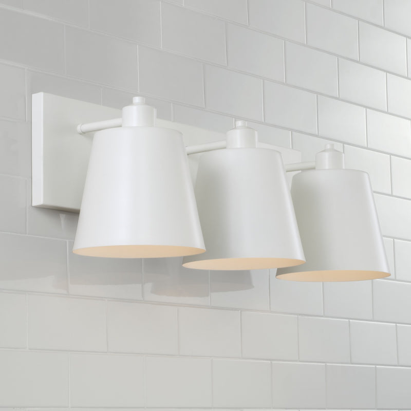 Capital Lighting 151331WE Three Light Vanity, Matte White