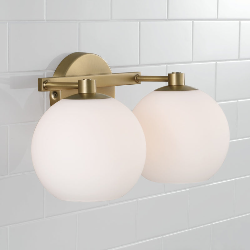 Capital Lighting 152121AD-548 Two Light Vanity, Aged Brass