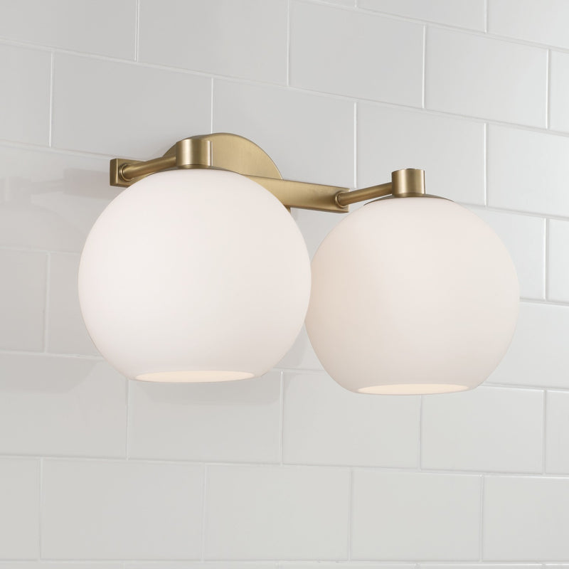 Capital Lighting 152121AD-548 Two Light Vanity, Aged Brass