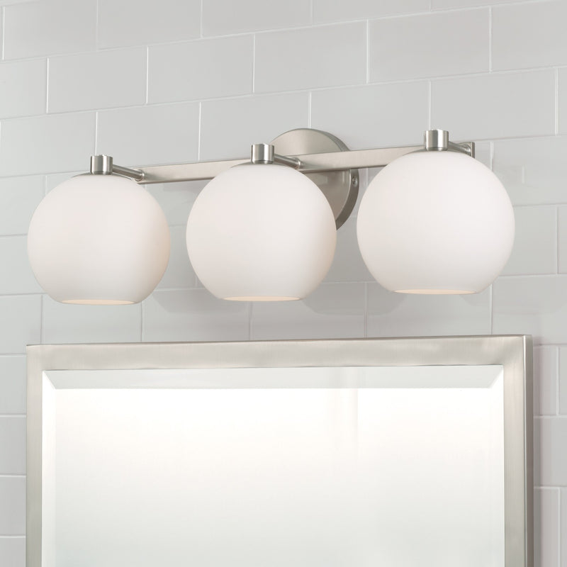 Capital Lighting 152131BN-548 Three Light Vanity, Brushed Nickel