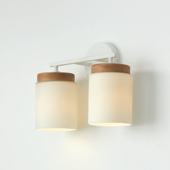 Capital Lighting 150921LT-547 Two Light Vanity, Light Wood and White