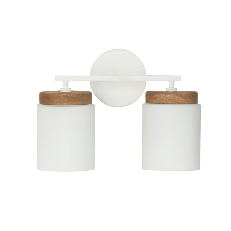 Capital Lighting 150921LT-547 Two Light Vanity, Light Wood and White