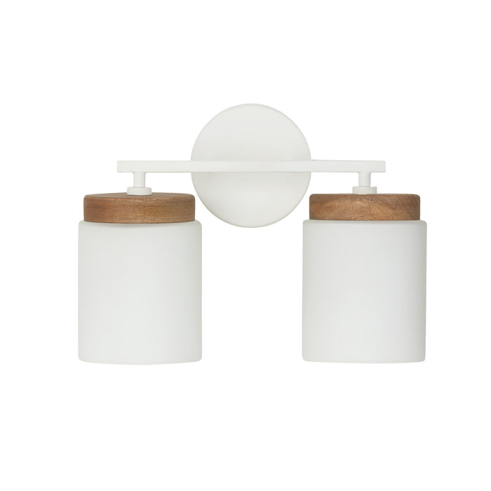 Capital Lighting 150921LT-547 Two Light Vanity, Light Wood and White
