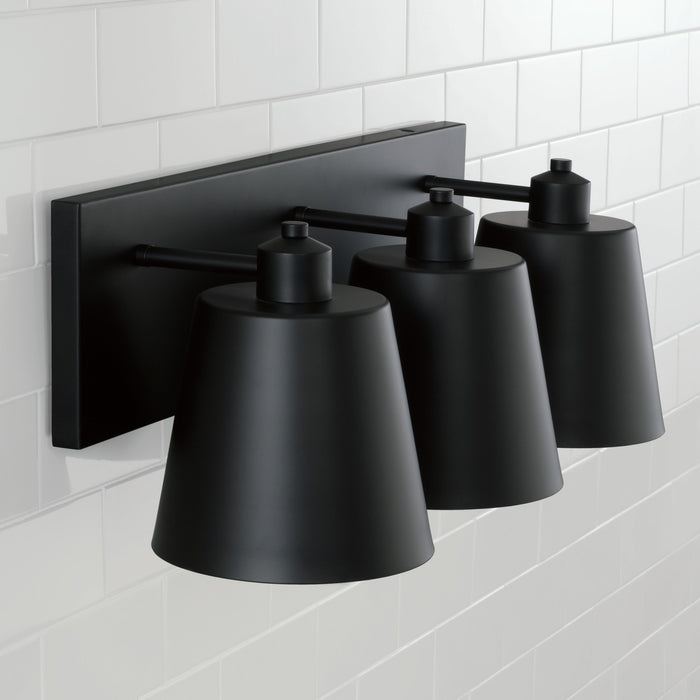 Capital Lighting 151331MB Three Light Vanity, Matte Black