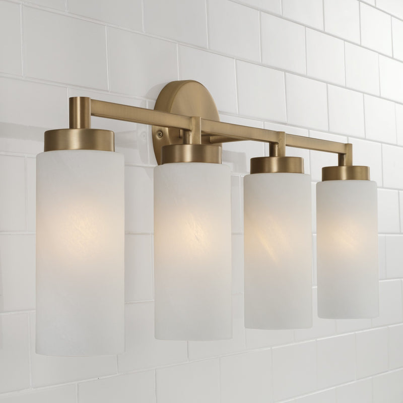 Capital Lighting 151741AD Four Light Vanity, Aged Brass