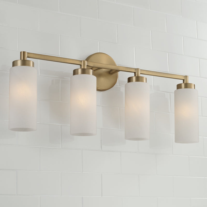 Capital Lighting 151741AD Four Light Vanity, Aged Brass