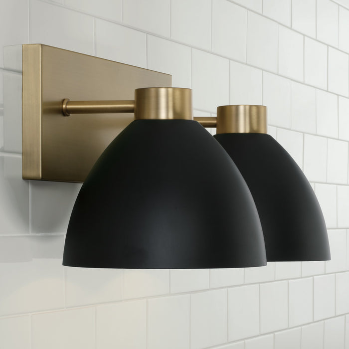 Capital Lighting 152021AB Two Light Vanity, Aged Brass and Black