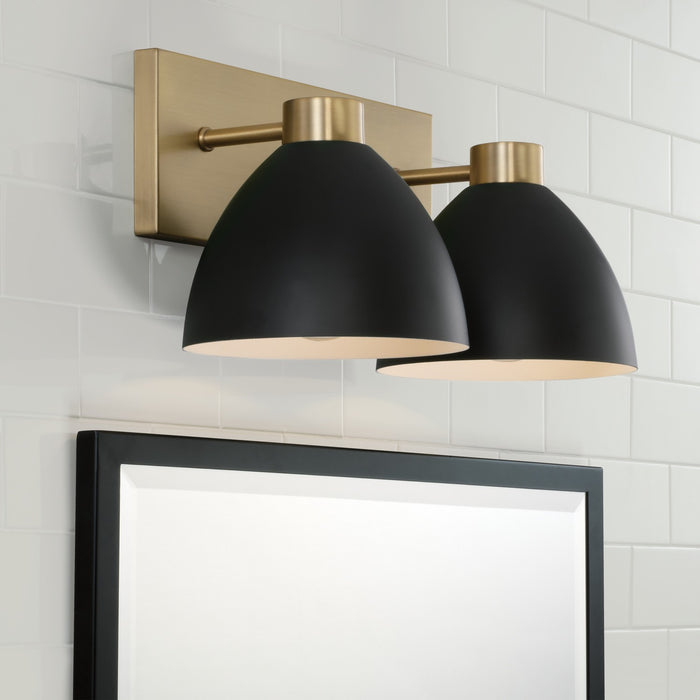 Capital Lighting 152021AB Two Light Vanity, Aged Brass and Black
