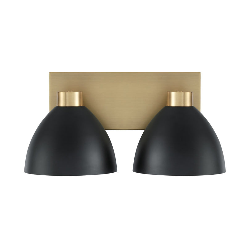 Capital Lighting 152021AB Two Light Vanity, Aged Brass and Black
