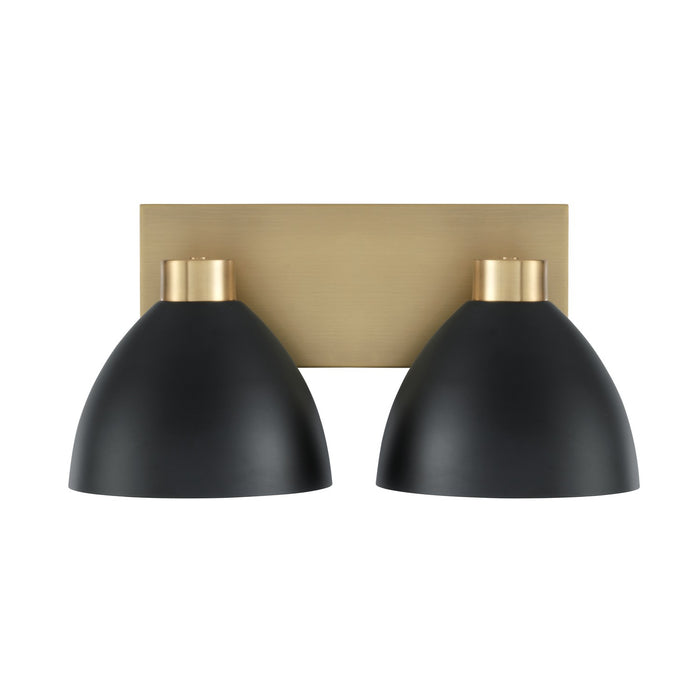 Capital Lighting 152021AB Two Light Vanity, Aged Brass and Black