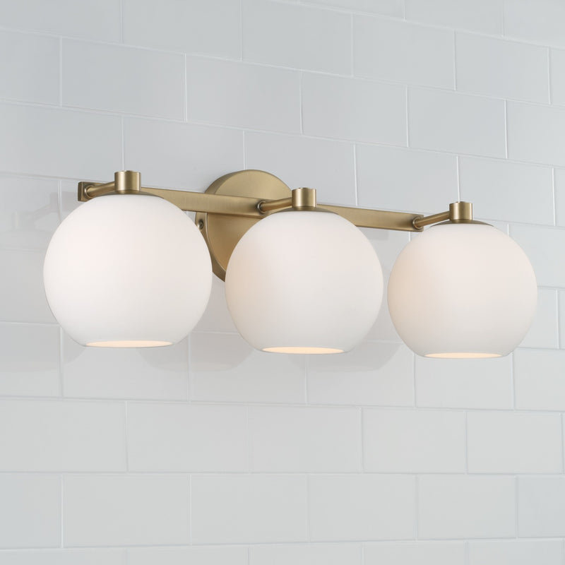 Capital Lighting 152131AD-548 Three Light Vanity, Aged Brass