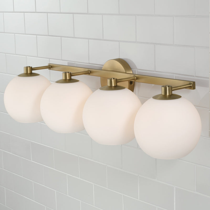 Capital Lighting 152141AD-548 Four Light Vanity, Aged Brass