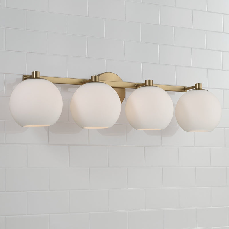 Capital Lighting 152141AD-548 Four Light Vanity, Aged Brass
