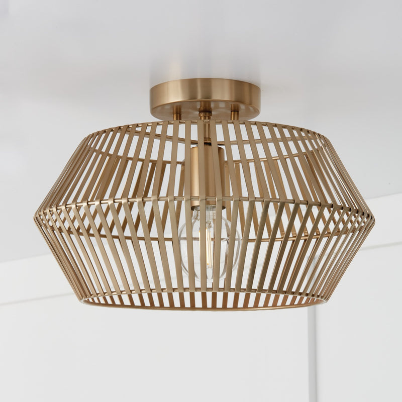 Capital Lighting 230311MA One Light Semi Flush Mount, Matte Brass