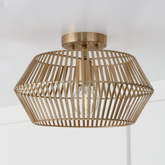 Capital Lighting 230311MA One Light Semi Flush Mount, Matte Brass