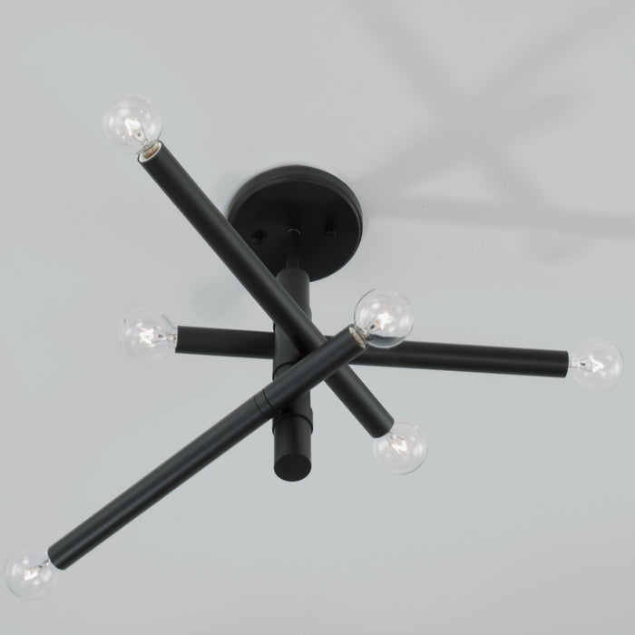 Capital Lighting 251261MB Six Light Semi Flush Mount, Matte Black
