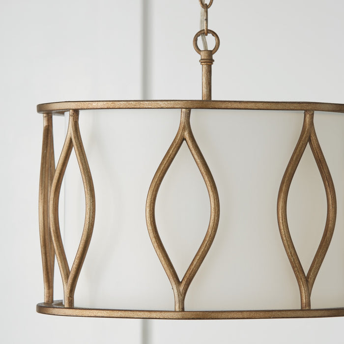 Capital Lighting 252531ML Three Light Semi Flush Mount, Mystic Luster