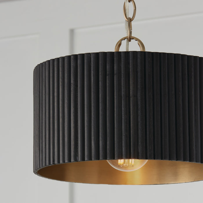 Capital Lighting 250711KR One Light Semi Flush Mount, Black Stain and Matte Brass