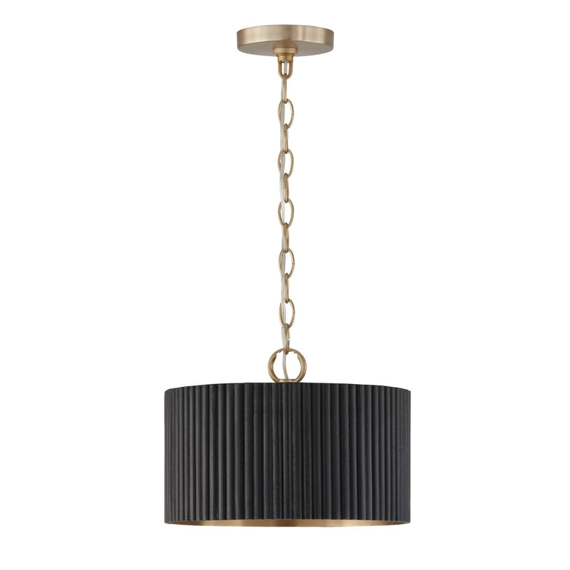 Capital Lighting 250711KR One Light Semi Flush Mount, Black Stain and Matte Brass