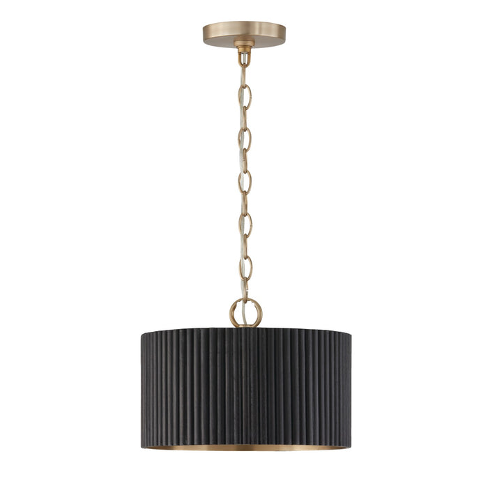 Capital Lighting 250711KR One Light Semi Flush Mount, Black Stain and Matte Brass