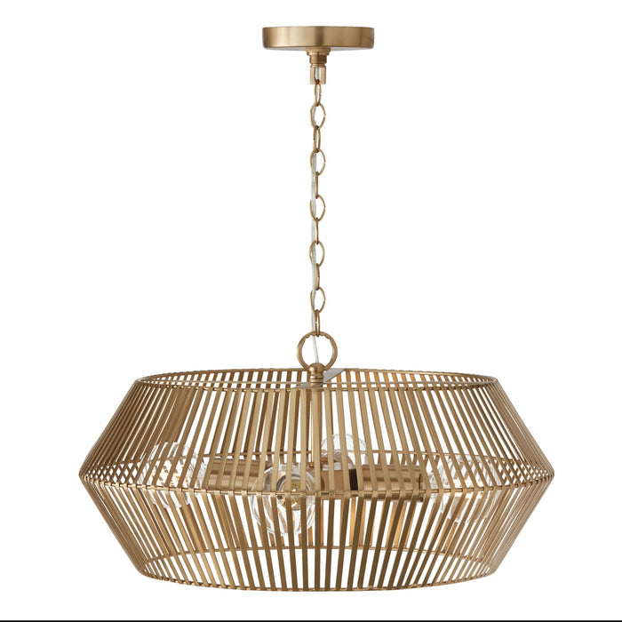 Capital Lighting 330341MA Four Light Pendant, Matte Brass