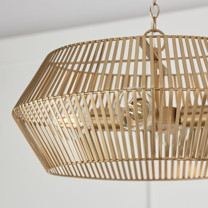 Capital Lighting 330341MA Four Light Pendant, Matte Brass