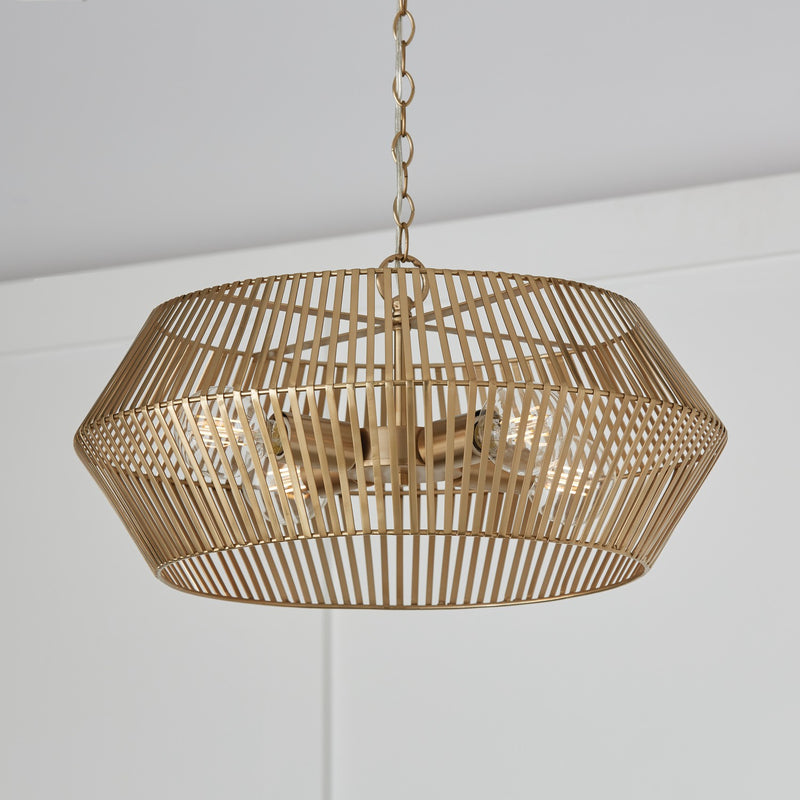 Capital Lighting 330341MA Four Light Pendant, Matte Brass